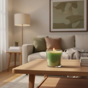 Green Glass Lemongrass Fragrance Candle