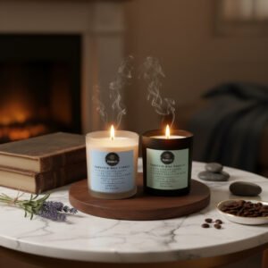 Matte White & Black Lavender Candle Combo