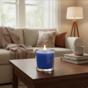 Blue Glass Lavender Fragrance Candle