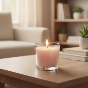 White Glass Lavender Fragrance Candle