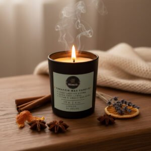 Black Matte Glass Lavender Fragrance Candle