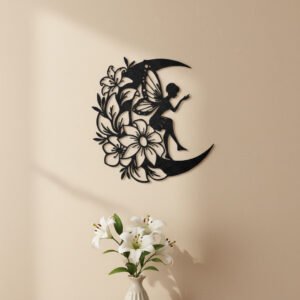 Moon Fairy & Flower Wall Art