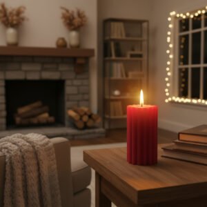 Red Rose Fragrance Pillar Candle