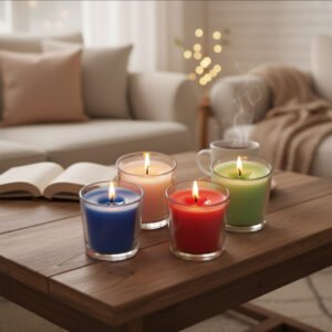 Combo Candle Set – White Lavender, Red Rose, Green Lemongrass & Blue Lavender