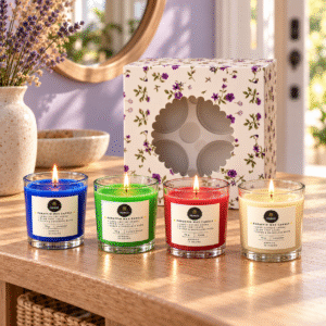 Hoeco AromaGlow Scented Candle Combo – Set of 4