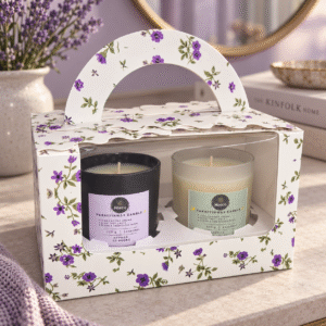 Hoeco Dual Aura Matte Lavender Candle Combo – Set of 2