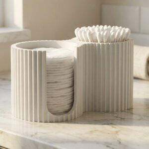 Modern Bathroom Cotton Pad and Swab Organizer Storage Holder
