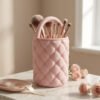 Quilted Makeup Brush Holder Cosmetic Organizer for Vanity