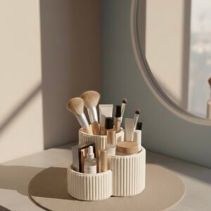 Makeup & Brush Organizer Set – Minimalist Vanity Storage