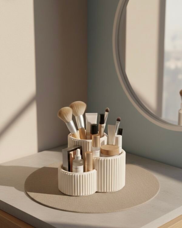 Makeup & Brush Organizer Set – Minimalist Vanity Storage