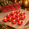 Red Heart Tea Light Candles 10-piece romantic candle set