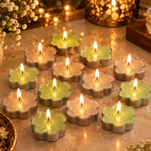 Flower Tea Light Candles set of 8 decorative floral candles
