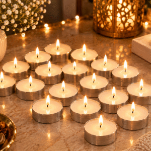 White Tin Candles 9-piece tealight set for cozy home decor