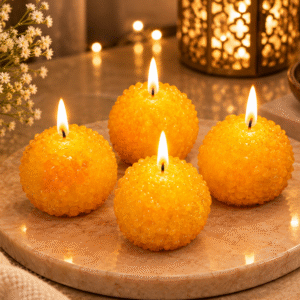 Motichoor Ladoo Candle traditional Indian sweet inspired decorative candle