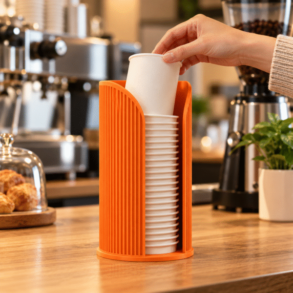 SipStack Orange Ribbed Paper Cup Holder