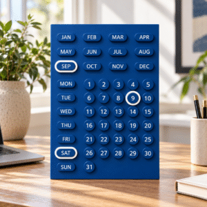 WaveDay Perpetual Desk Calendar