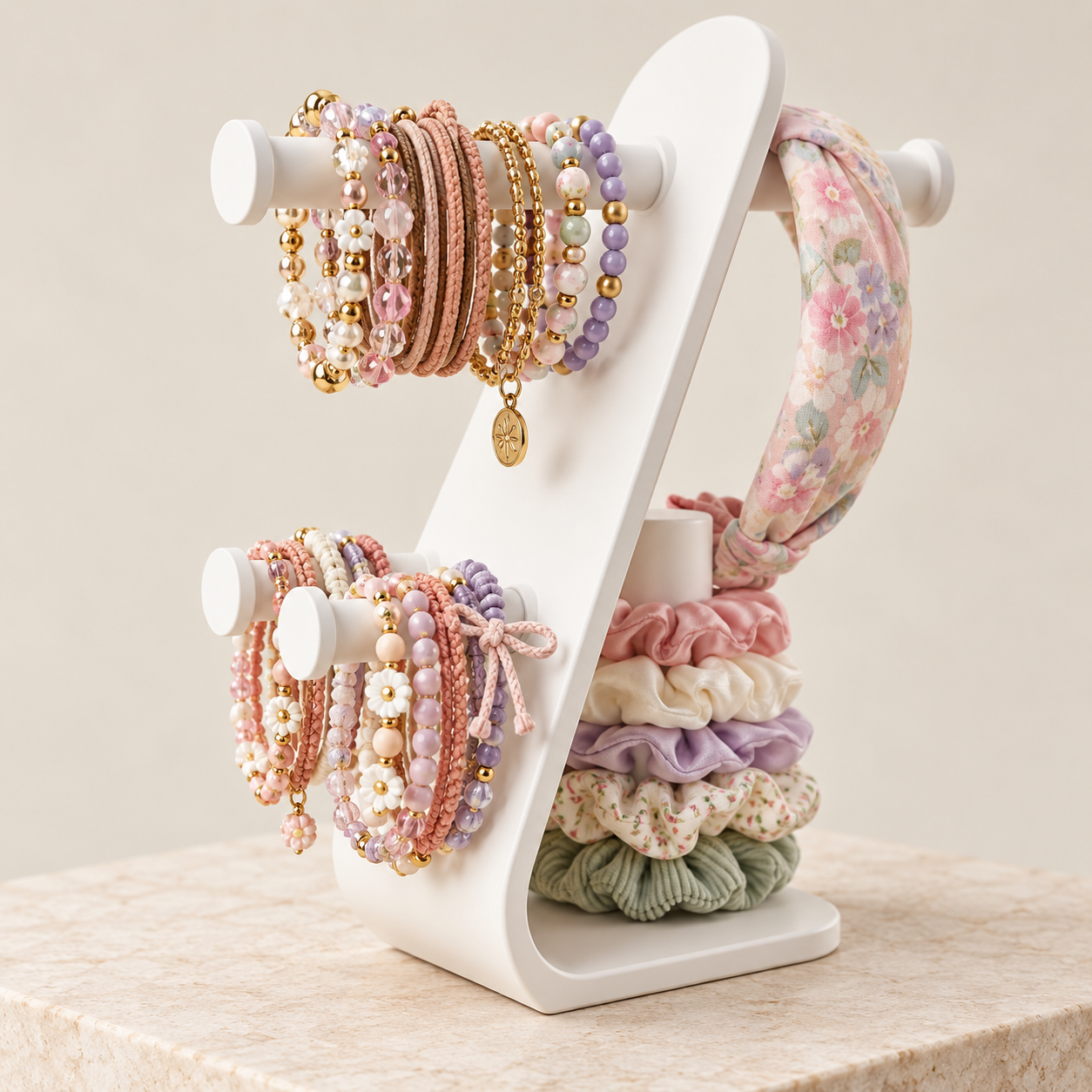 White Hair Accessories Organizer